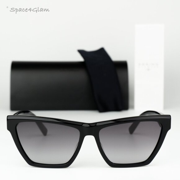 Saint Laurent Women Sunglasses Black Grey Gradient Cat Eye SLM103 001 BRAND NEW - Picture 1 of 9